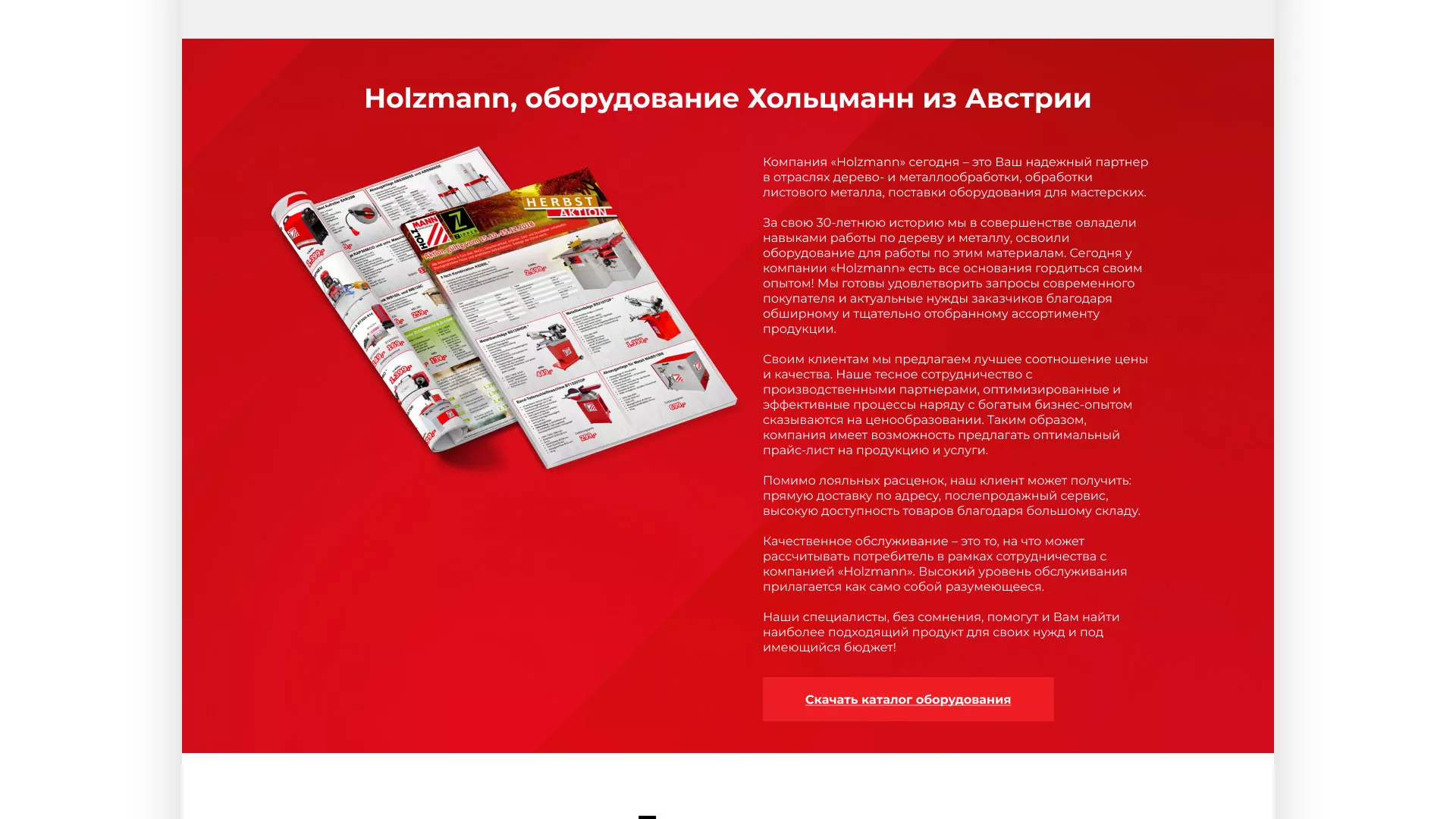 Создание сайта компании «HOLZMANN Maschinen GmbH» в Озерах