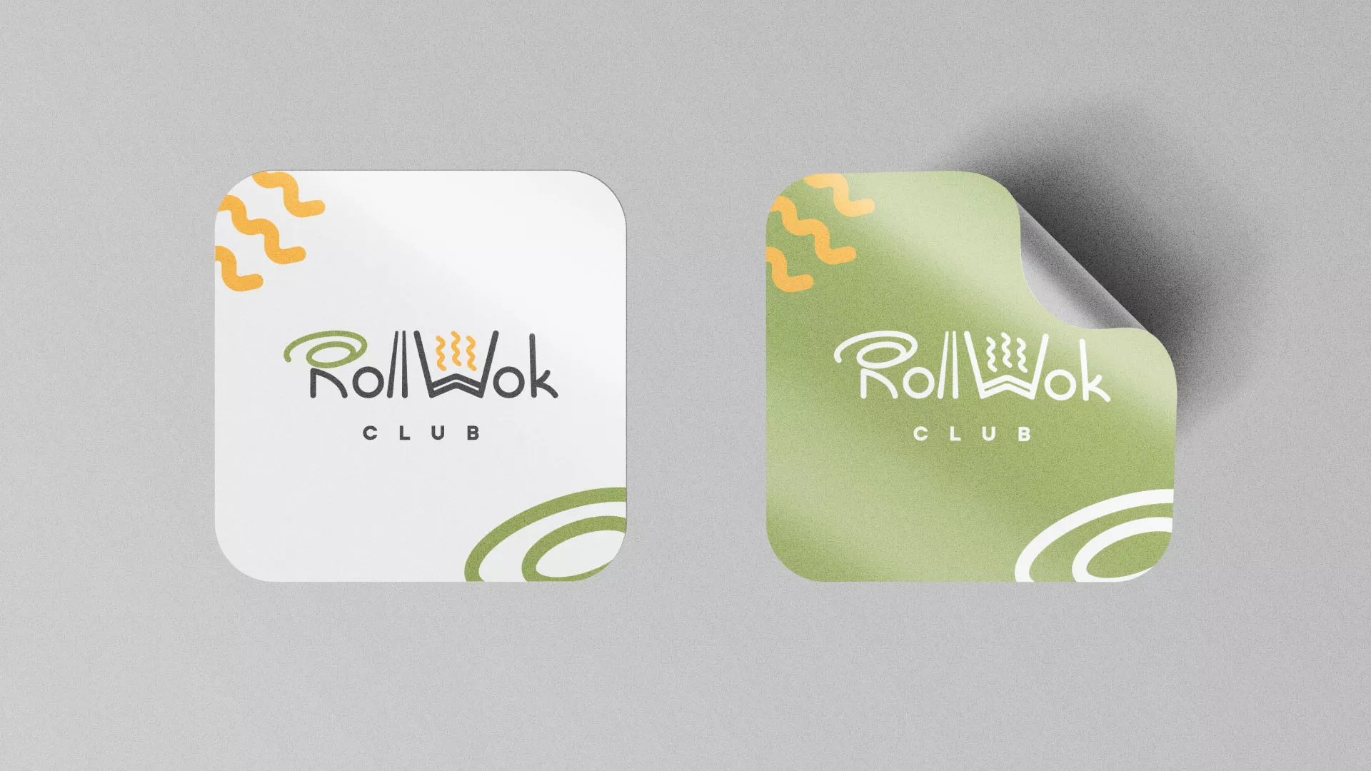 Разработка логотипа и фирменного стиля суши-бара «Roll Wok Club» в Озерах