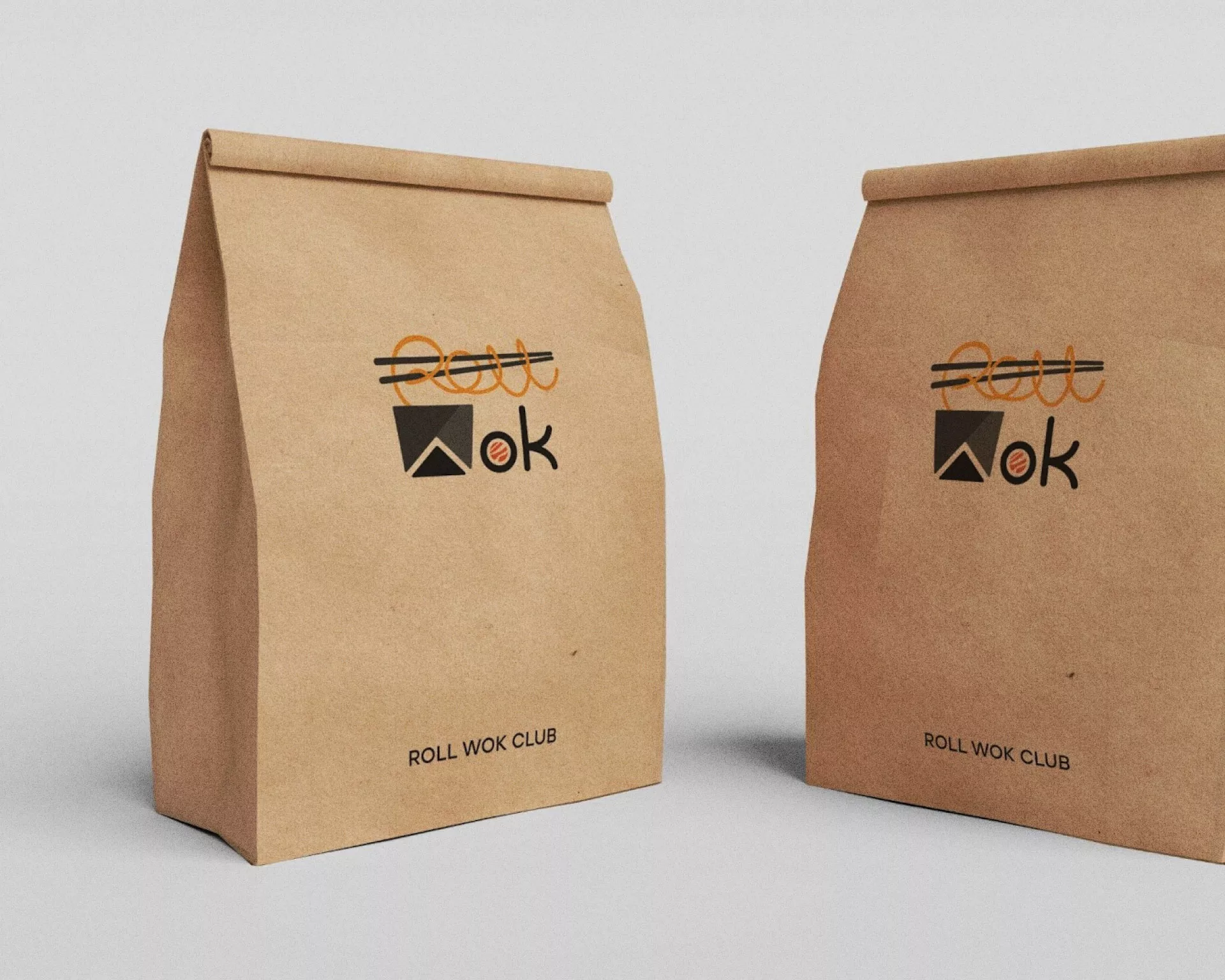 Создание дизайна упаковки суши-бара «Roll Wok Club» в Озерах